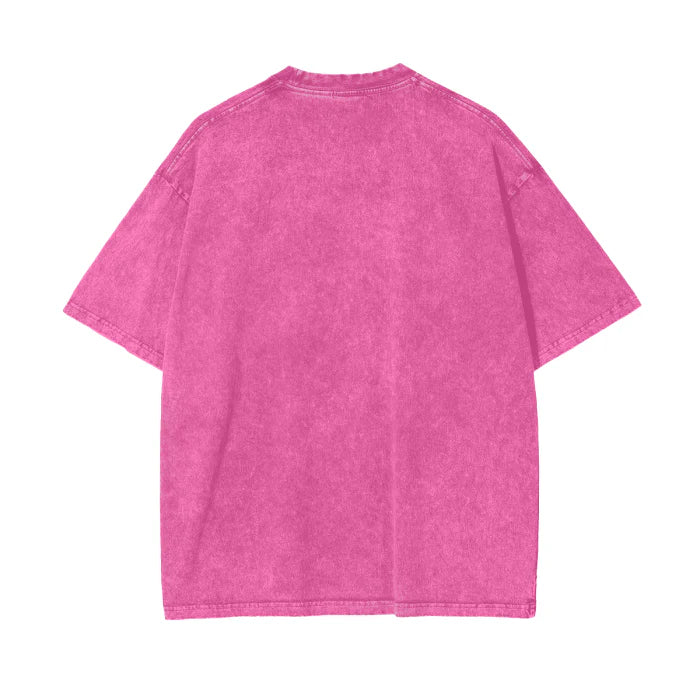 La Sirene Tee Pink Acid Wash
