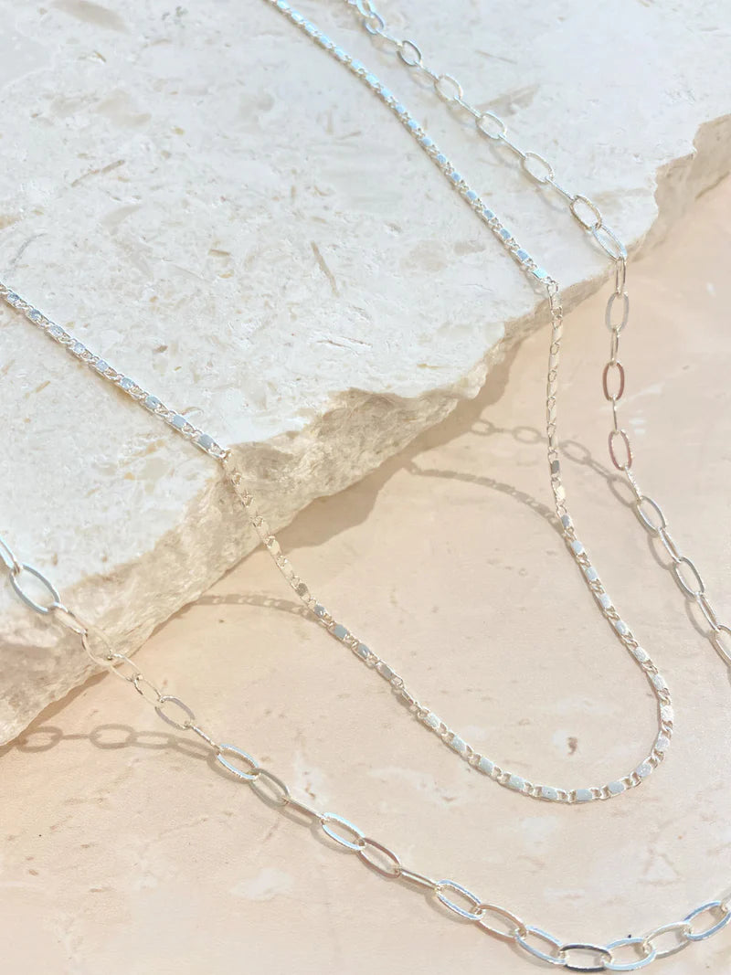 Luna Layered Necklace Silver