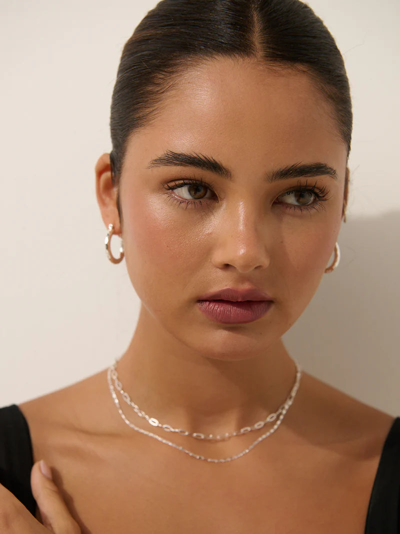 Luna Layered Necklace Silver