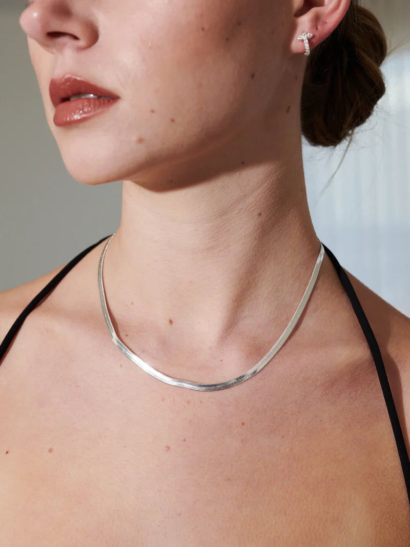 Cartar Snake Chain Necklace - Silver
