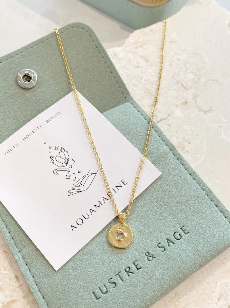 March Birthstone Necklace - Aquamarine