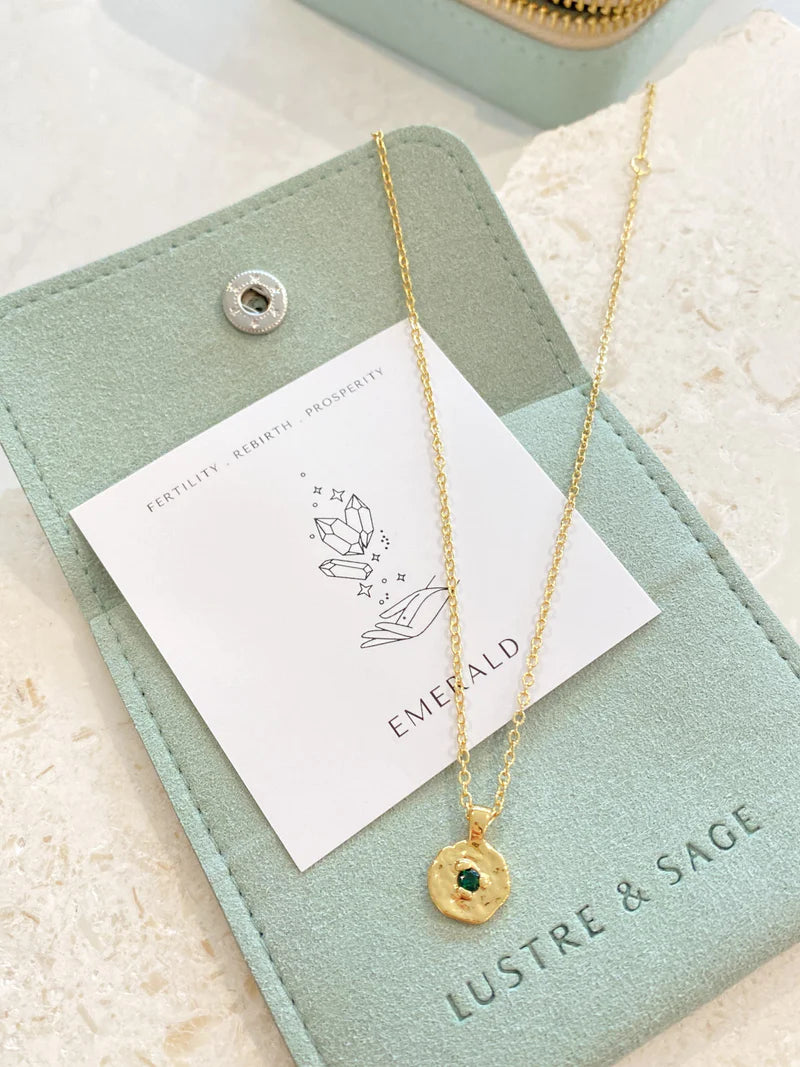 May Birthstone Necklace - Emerald