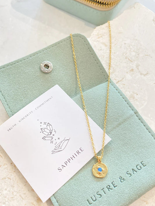 September Birthstone Necklace - Sapphire