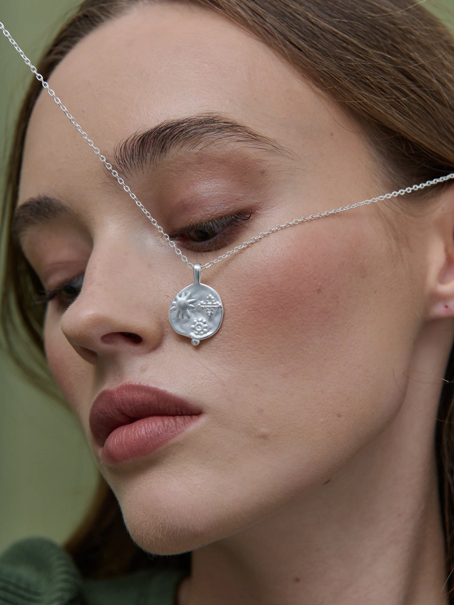 Ocean Coin Necklace - Silver