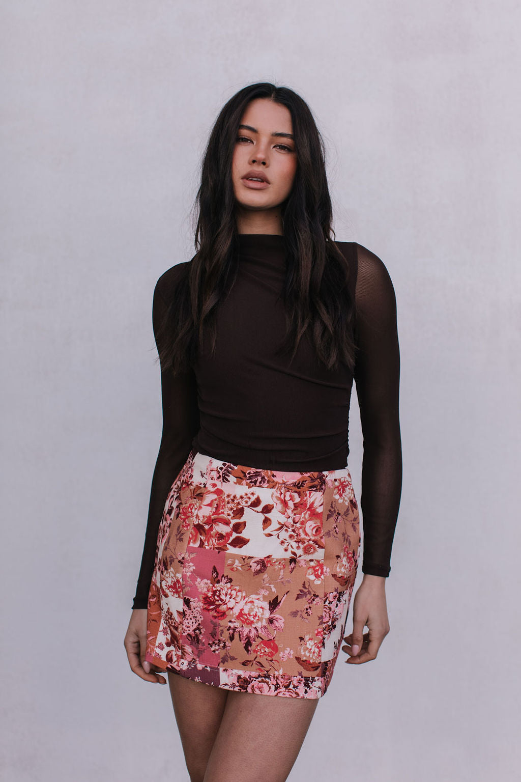 Dakitah Long-sleeve Top - Espresso Brown Mesh