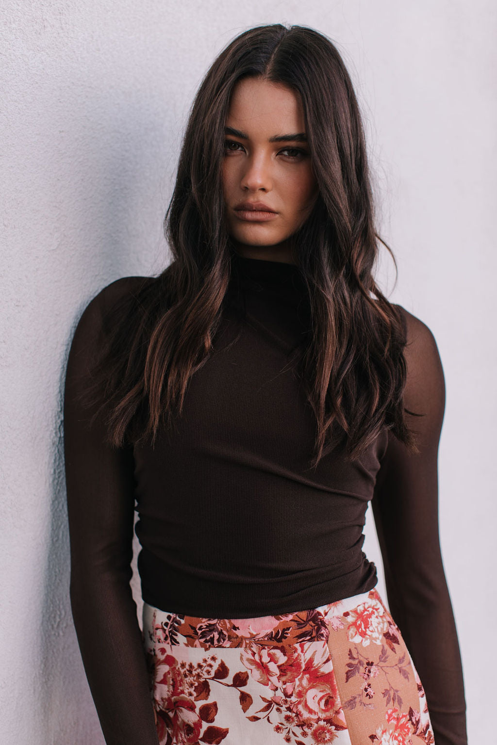 Dakitah Long-sleeve Top - Espresso Brown Mesh