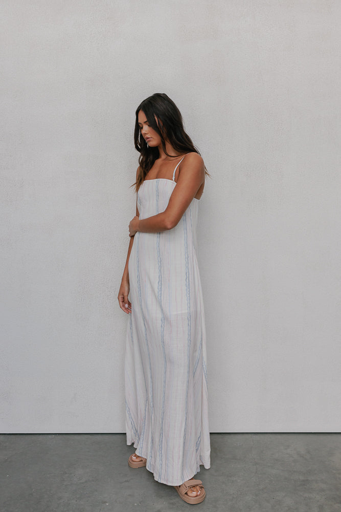 Bevissima Maxi Dress - Pastel Watercolour Stripe