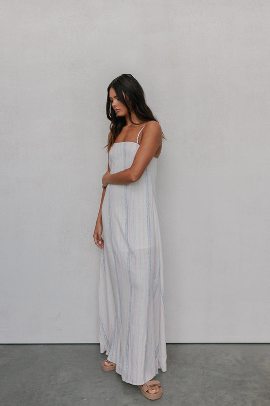 Bevissima Maxi Dress - Pastel Watercolour Stripe