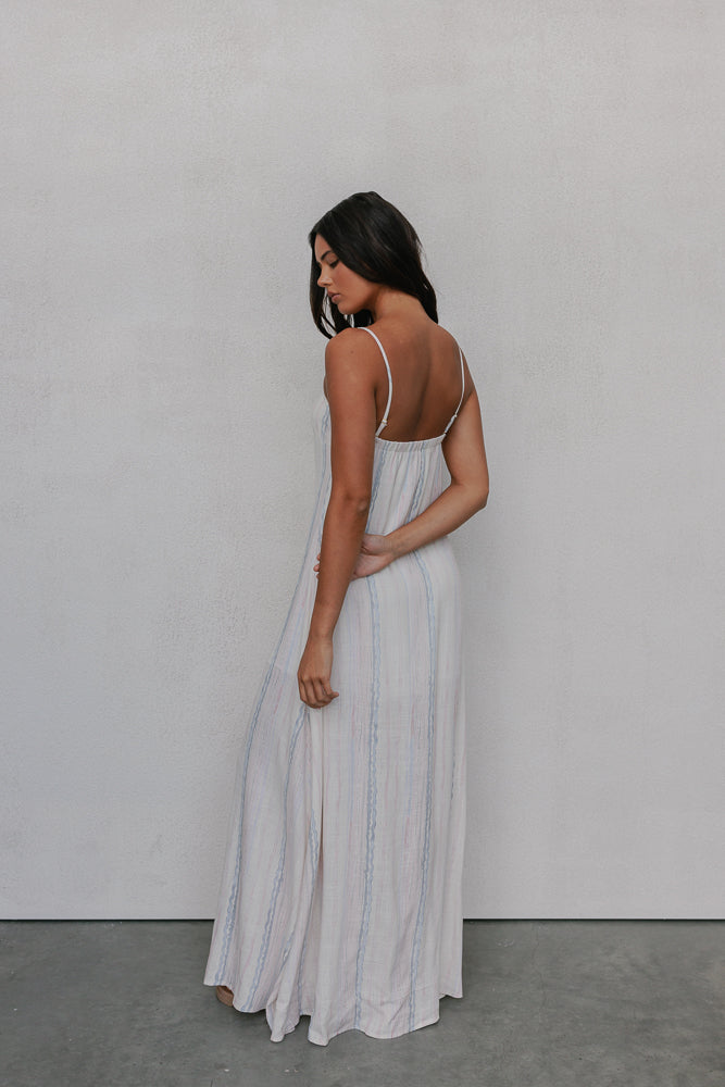 Bevissima Maxi Dress - Pastel Watercolour Stripe