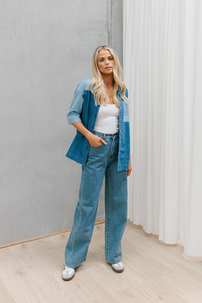 Lillya Shirt - Denim Contrast