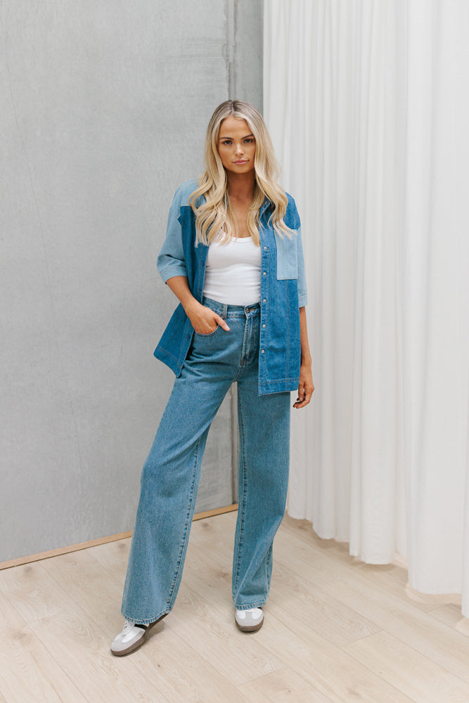 Lillya Shirt - Denim Contrast