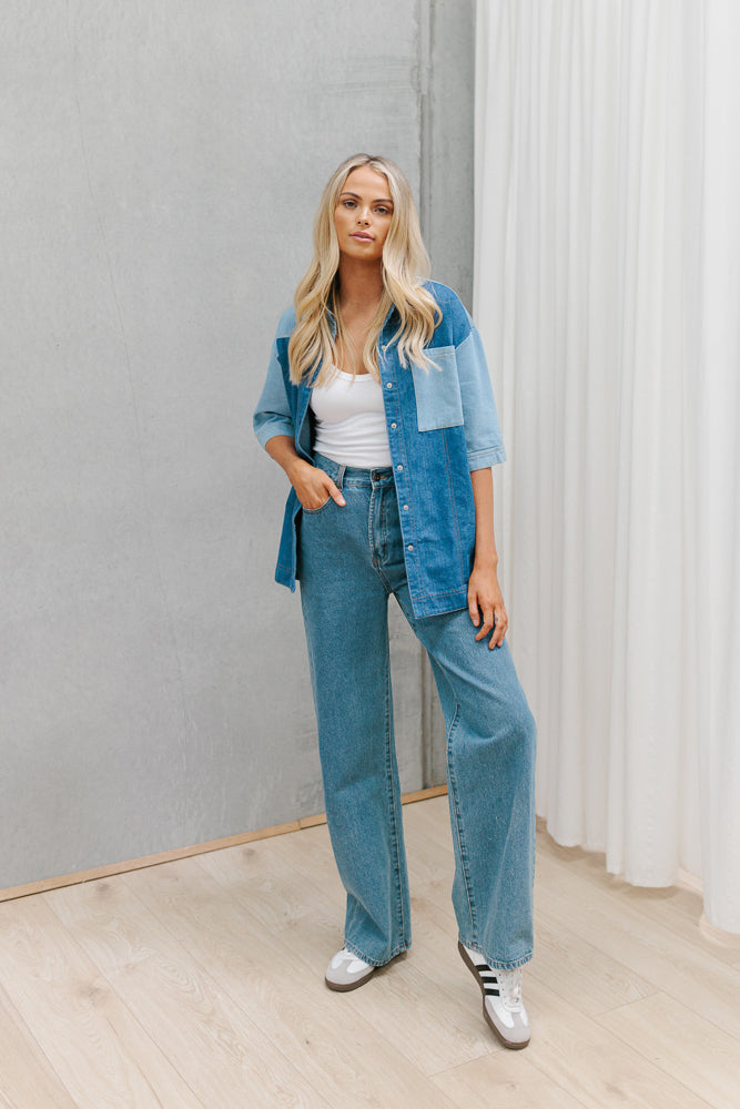 Lillya Shirt - Denim Contrast