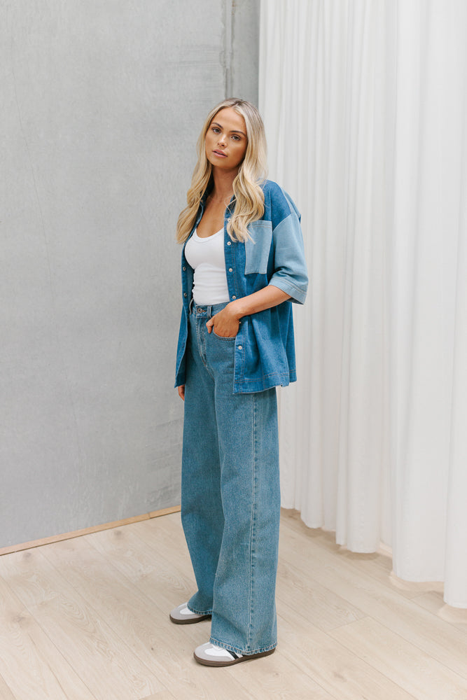 Lillya Shirt - Denim Contrast