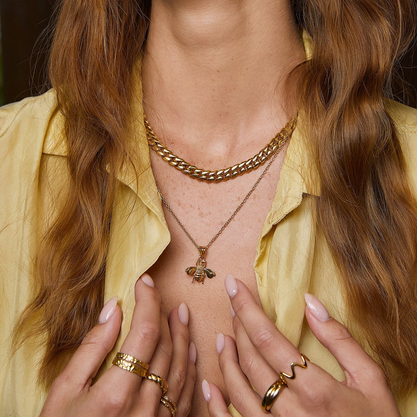 Honey Bee Necklace - Gold