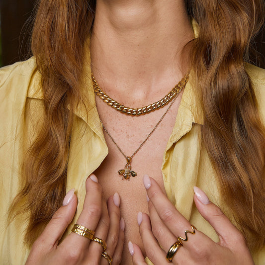 Honey Bee Necklace - Gold