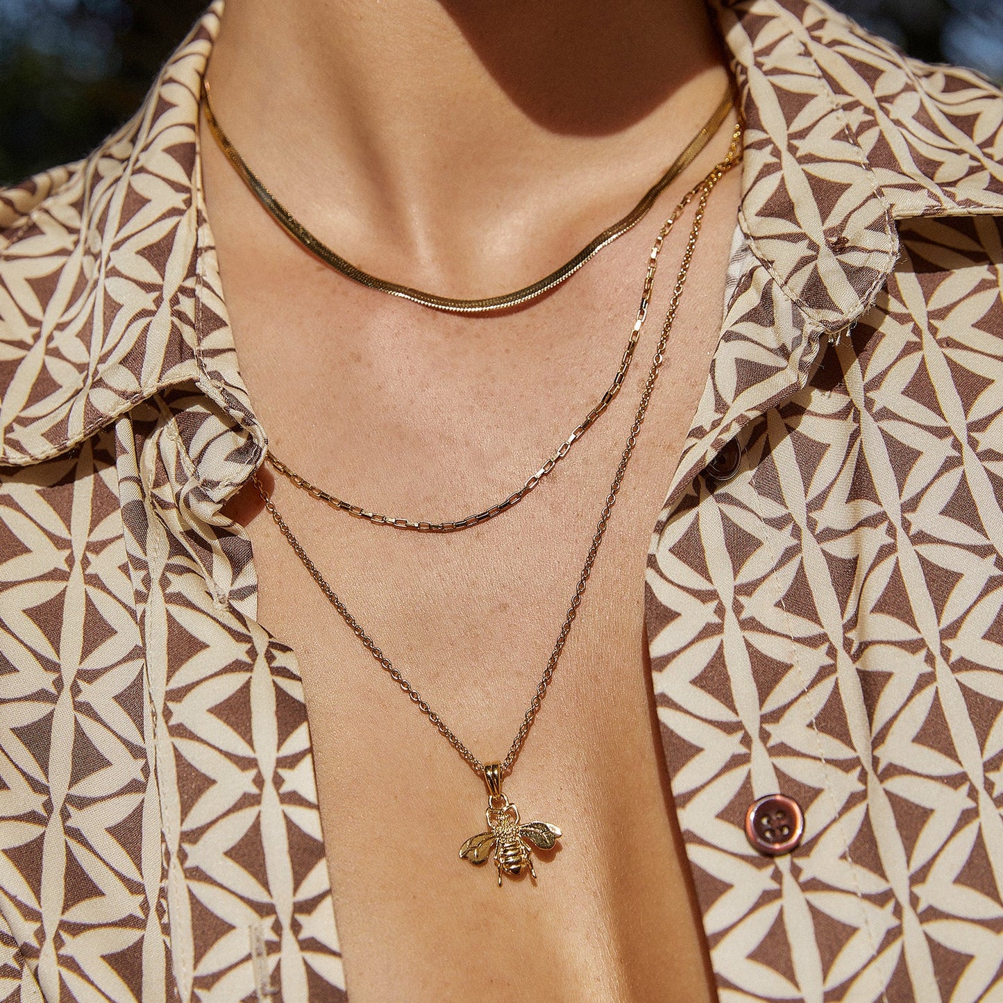 Honey Bee Necklace - Gold