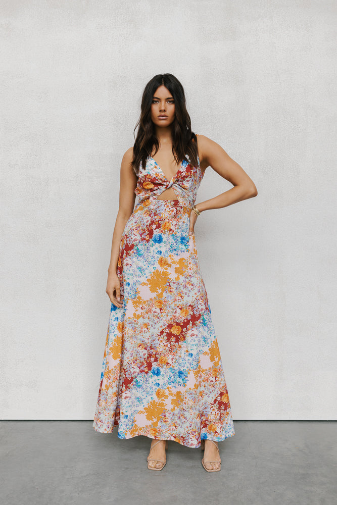 Quaint Maxi Dress Bloom Floral Print