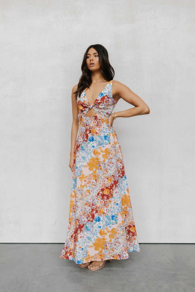 Quaint Maxi Dress Bloom Floral Print