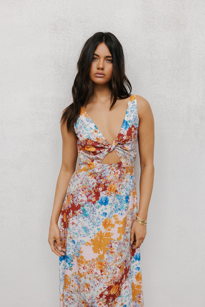 Quaint Maxi Dress Bloom Floral Print