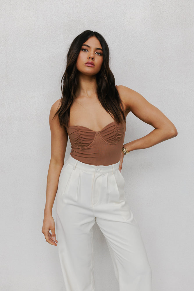 Pip Bodysuit - Caramel Mesh