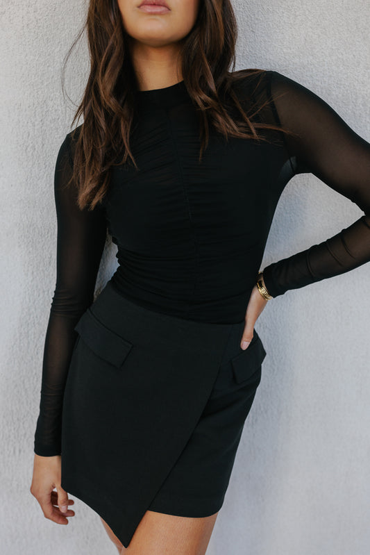 Finn Long-sleeve Top - Black Mesh