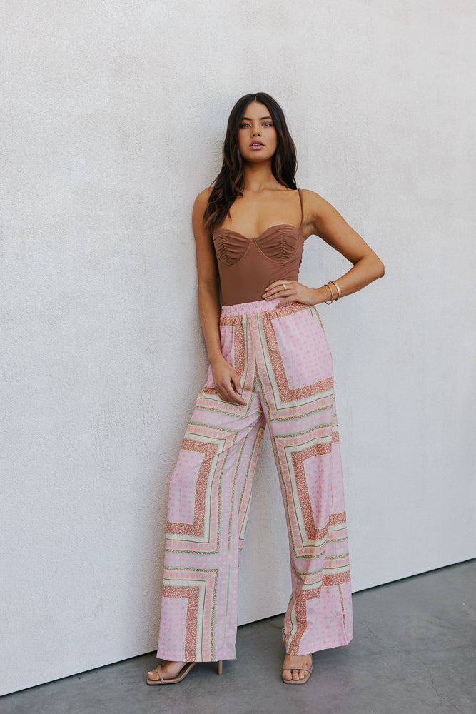 Quest Pants - Pink Tile Print