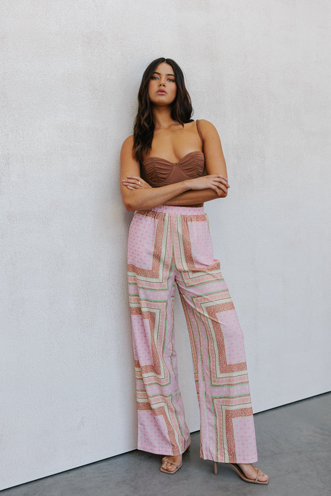 Quest Pants - Pink Tile Print