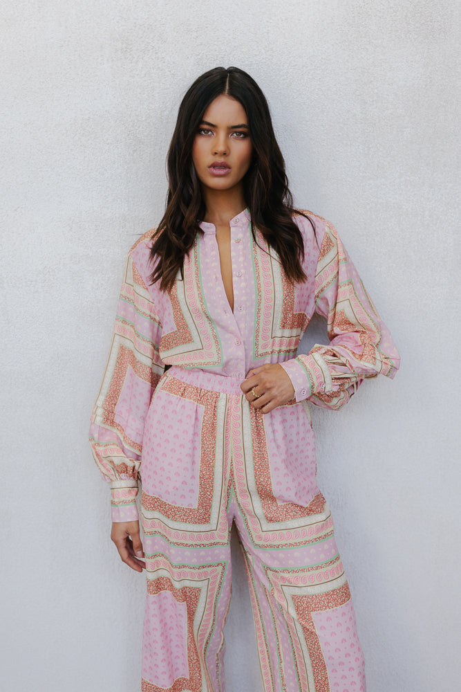 Quest Pants - Pink Tile Print