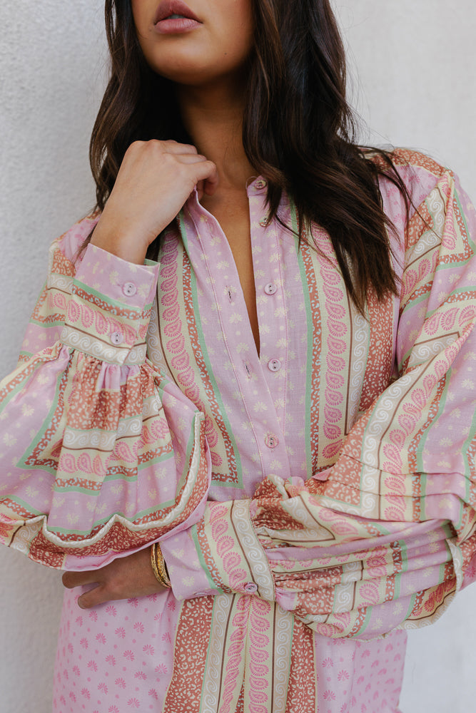 Quest Pants - Pink Tile Print
