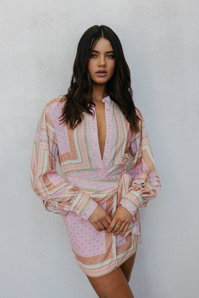 Vigo Mini Skirt Pink Tile