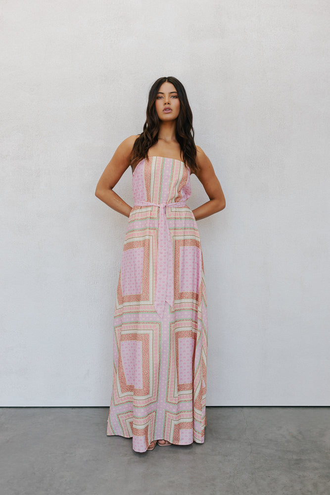 Phoenix Maxi Dress Pink Tile