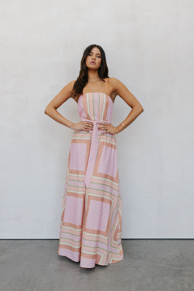 Phoenix Maxi Dress Pink Tile