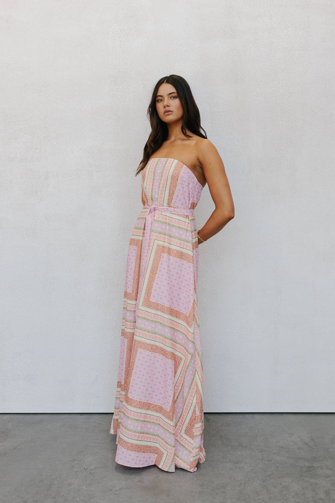Phoenix Maxi Dress Pink Tile