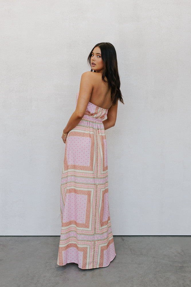 Phoenix Maxi Dress Pink Tile