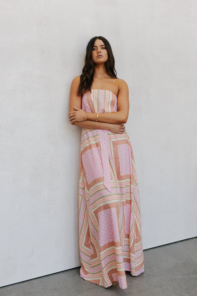 Phoenix Maxi Dress Pink Tile