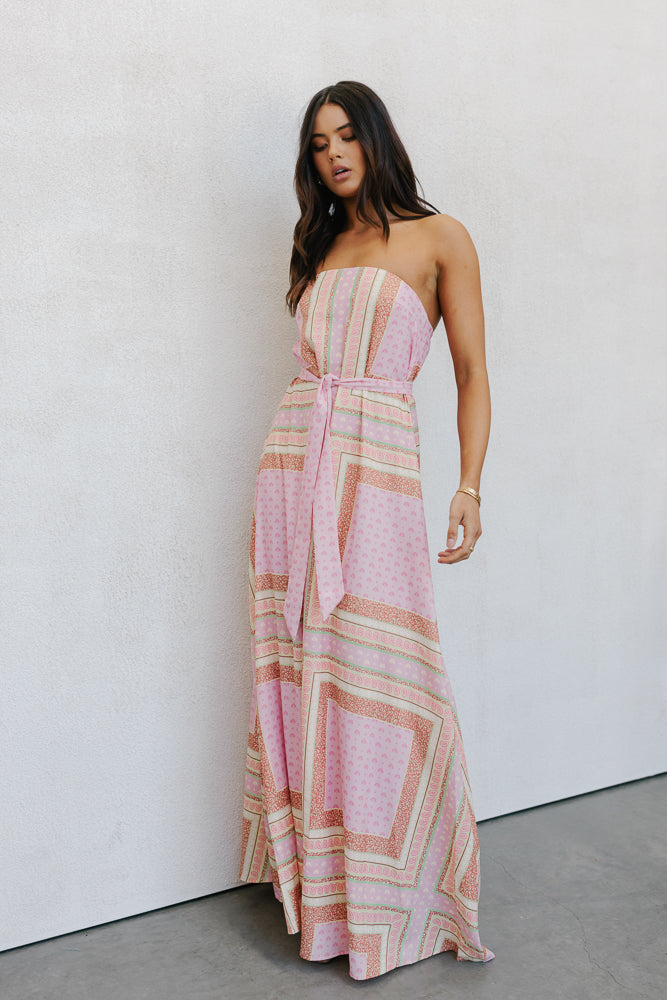Phoenix Maxi Dress Pink Tile