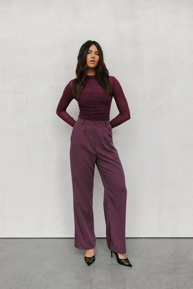 PRE ORDER Finn Long Sleeve Top Plum