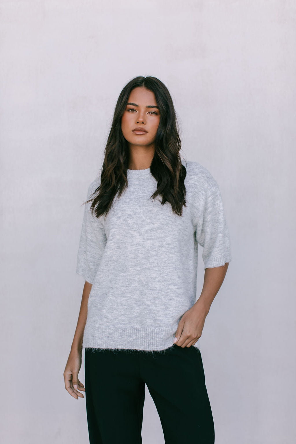 North Knit Top - Grey Marle