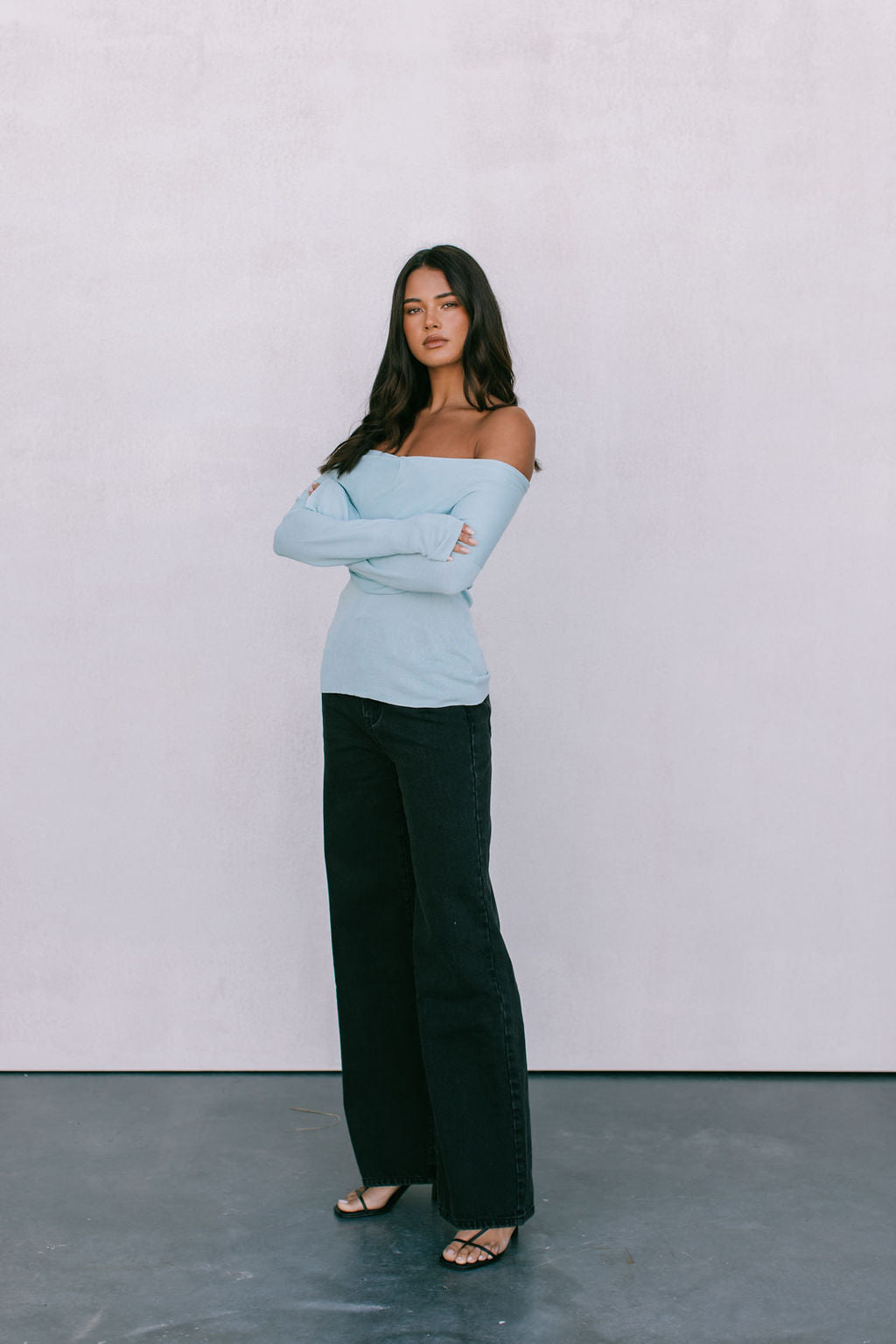 Nima Long Sleeve Top Baby Blue