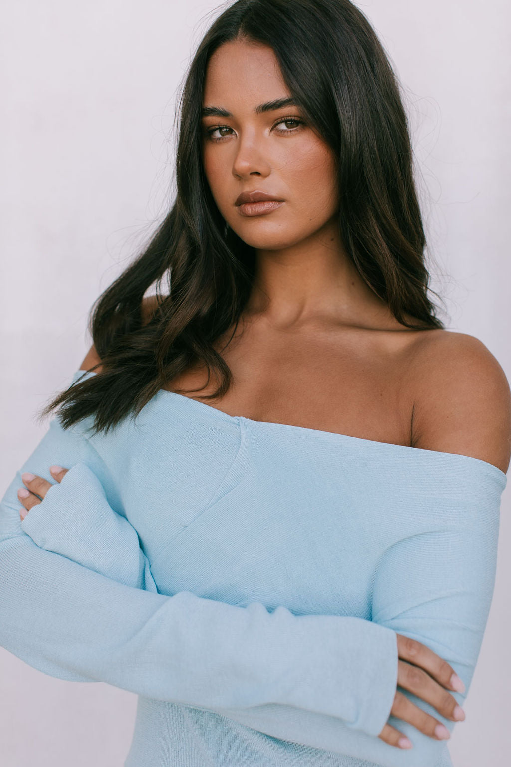 Nima Long Sleeve Top Baby Blue