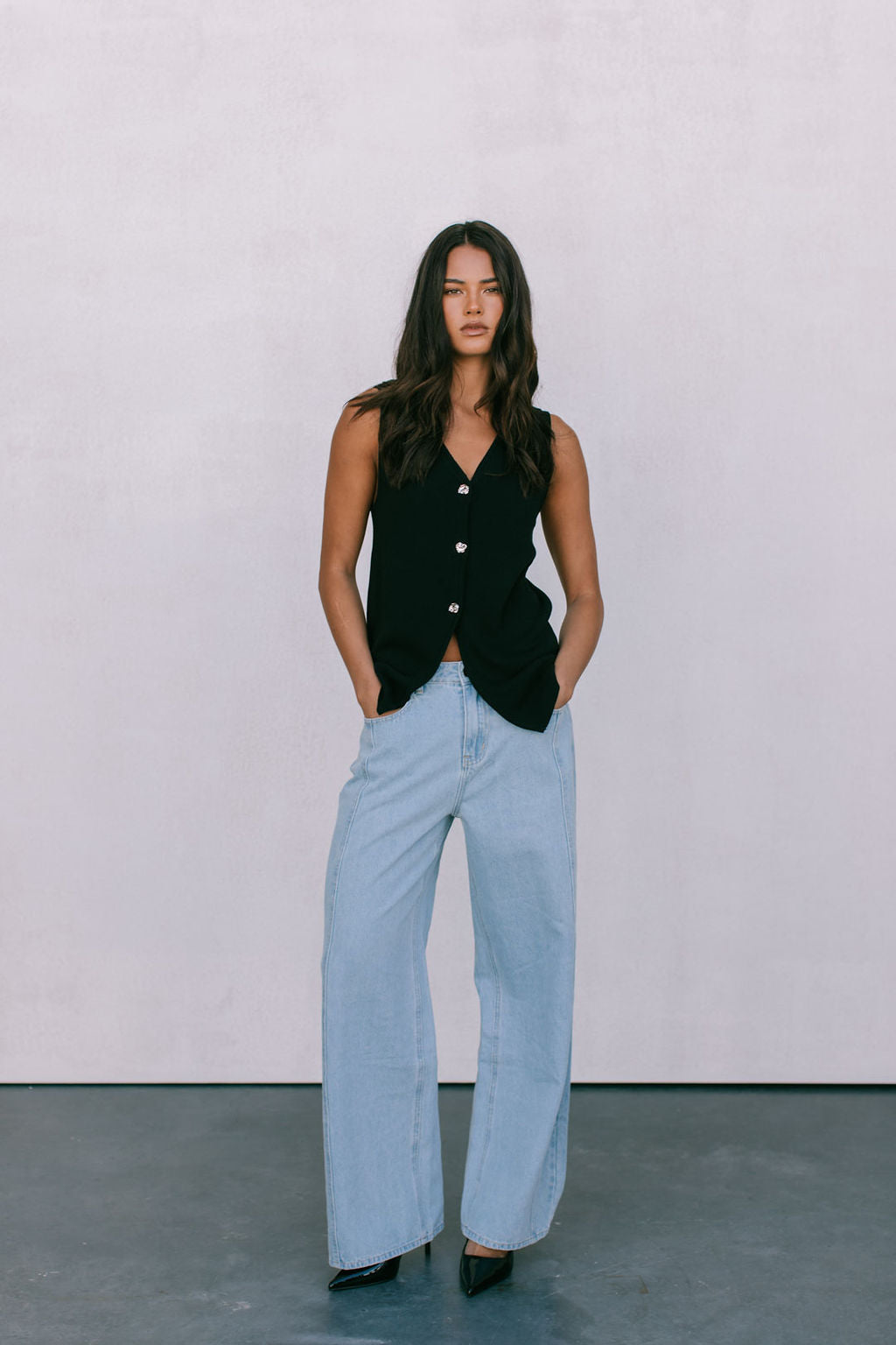 Heddie Knit Vest - Black