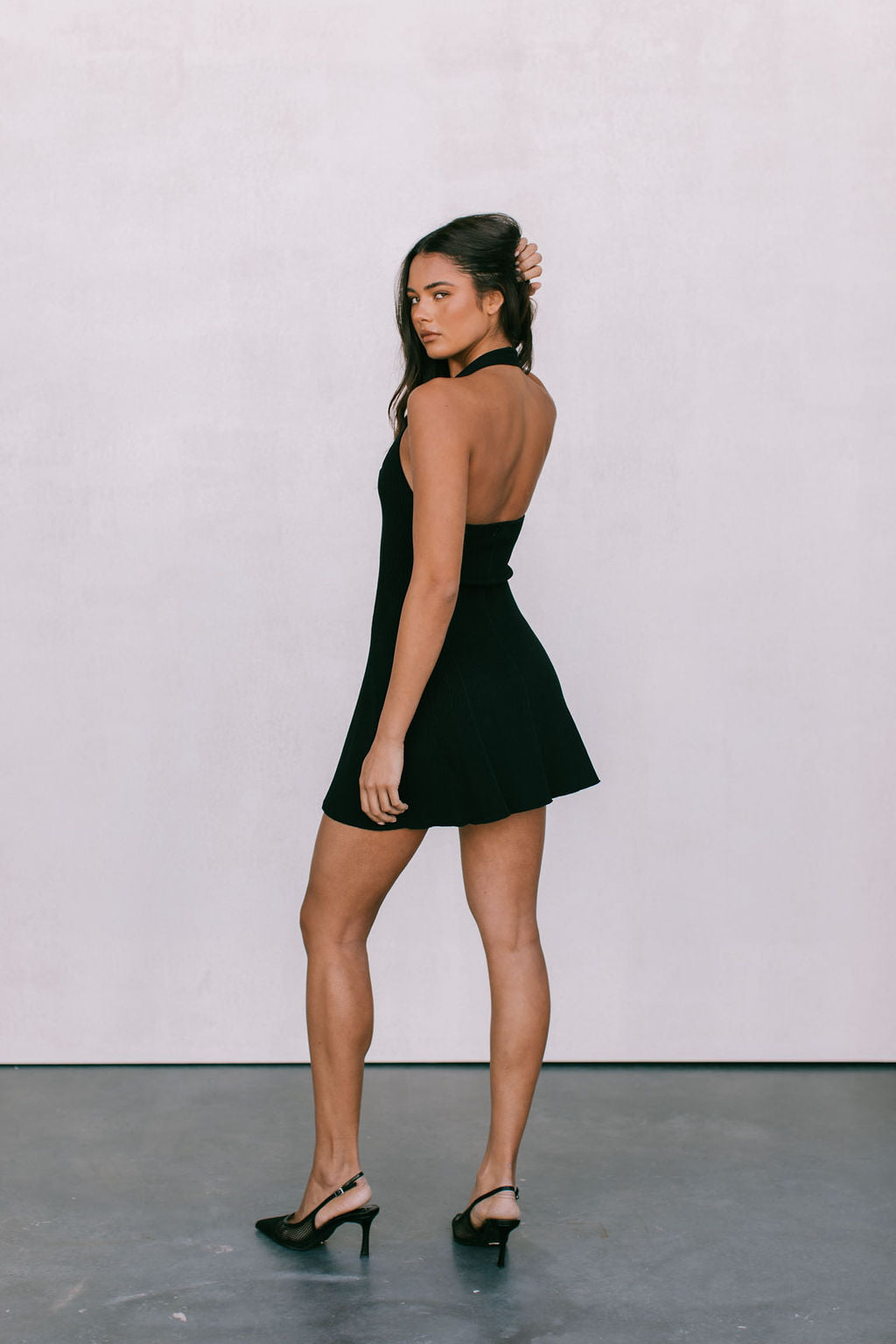 Gracie Halter Knit Dress - Black