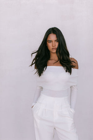 Garnet Off-Shoulder Top Ivory