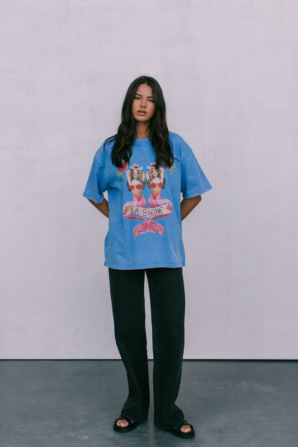 La Sirene Tee - Blue Acid Wash