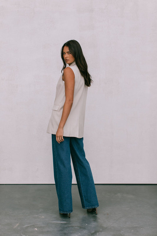 Olas Blazer Vest - Stone