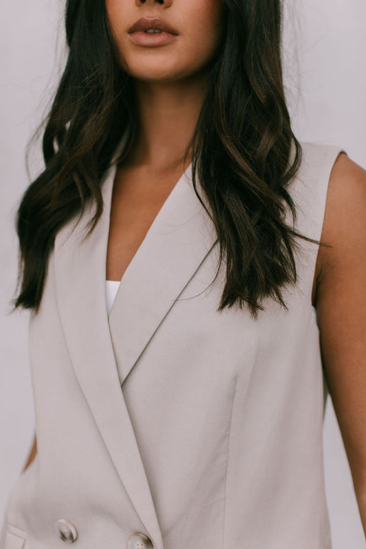 Olas Blazer Vest - Stone