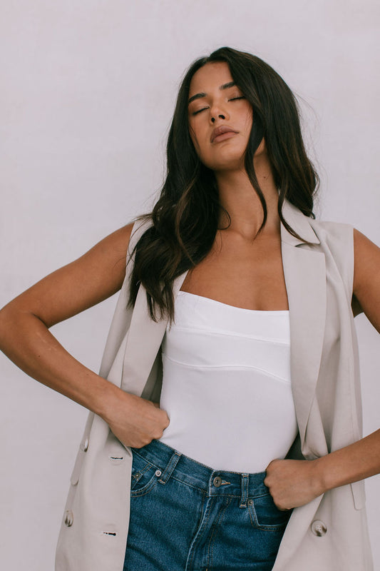 Olas Blazer Vest - Stone