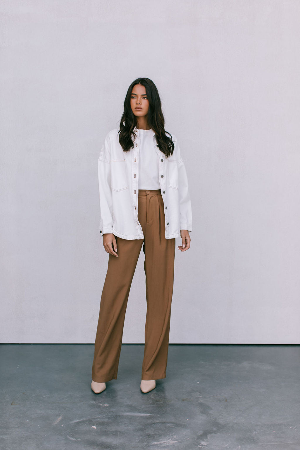 Xita Top White Denim