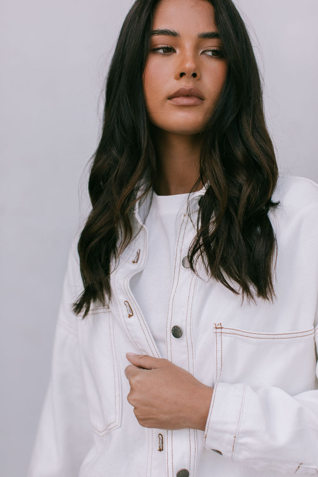 Xita Top White Denim