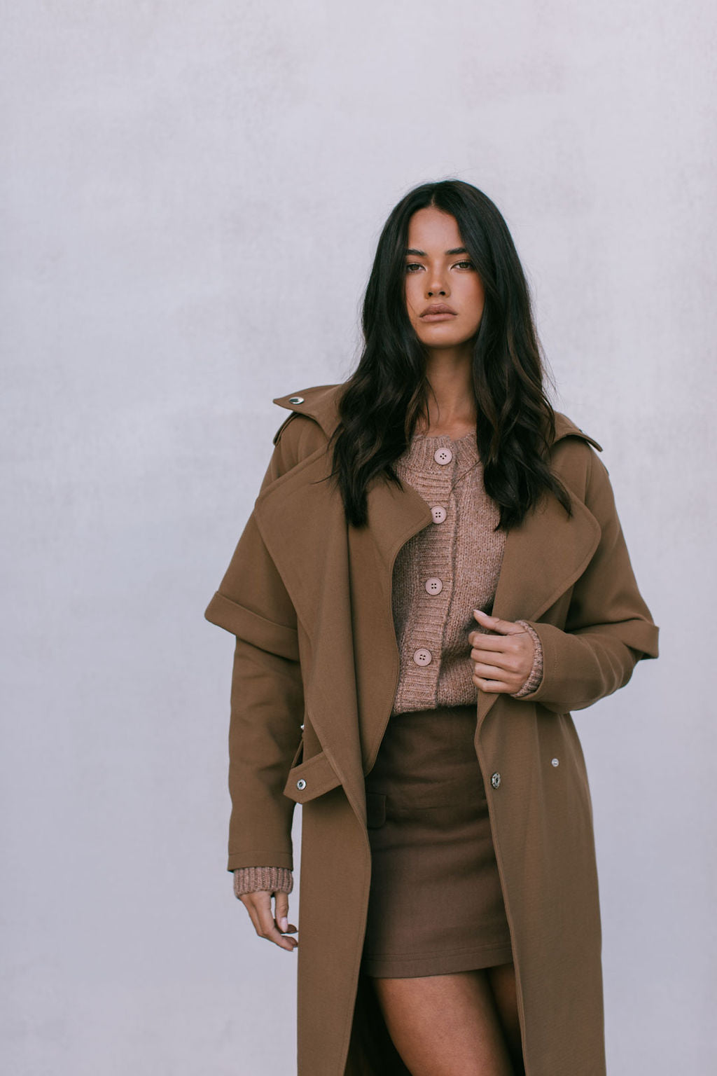 Sarah Trench Coat - Toffee Brown